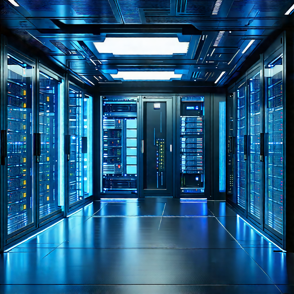 Futuristic Server Room With Image, There