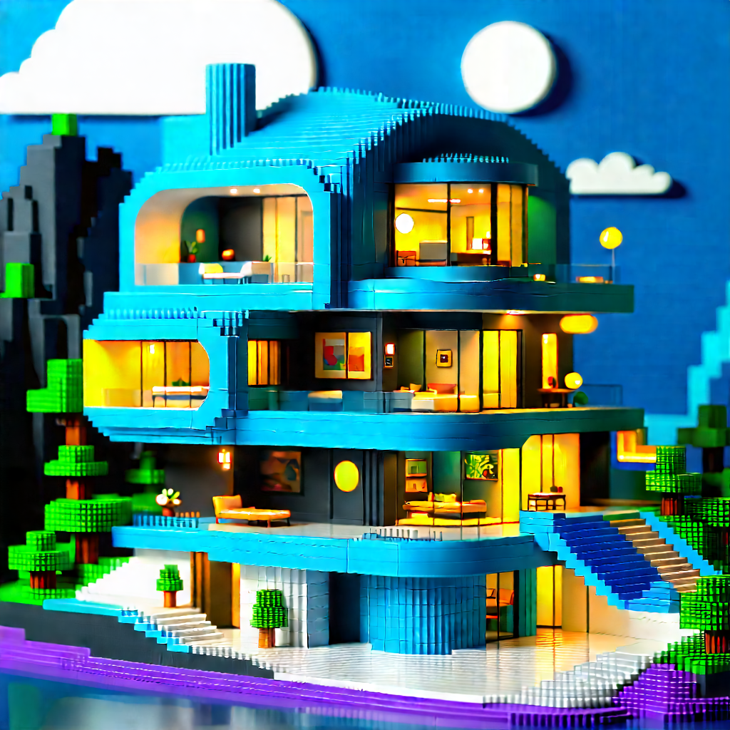 (futuristic:1.43) Smart Home With Model Large