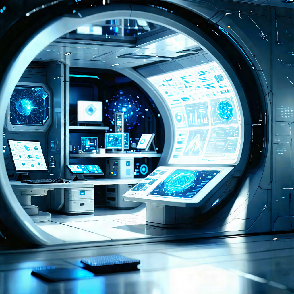 Futuristic research laboratory