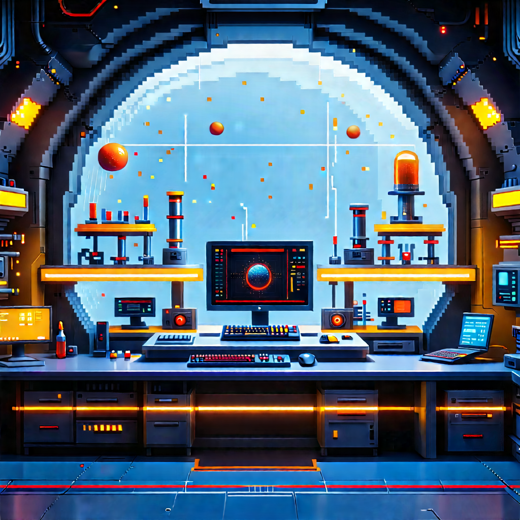 (futuristic:1.15) Research Laboratory With Image, There