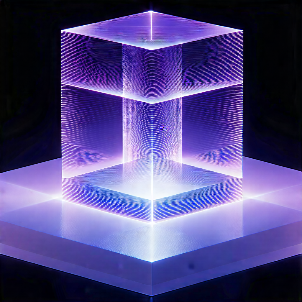 Quantum Computer With Laser Scanning With Purple Light