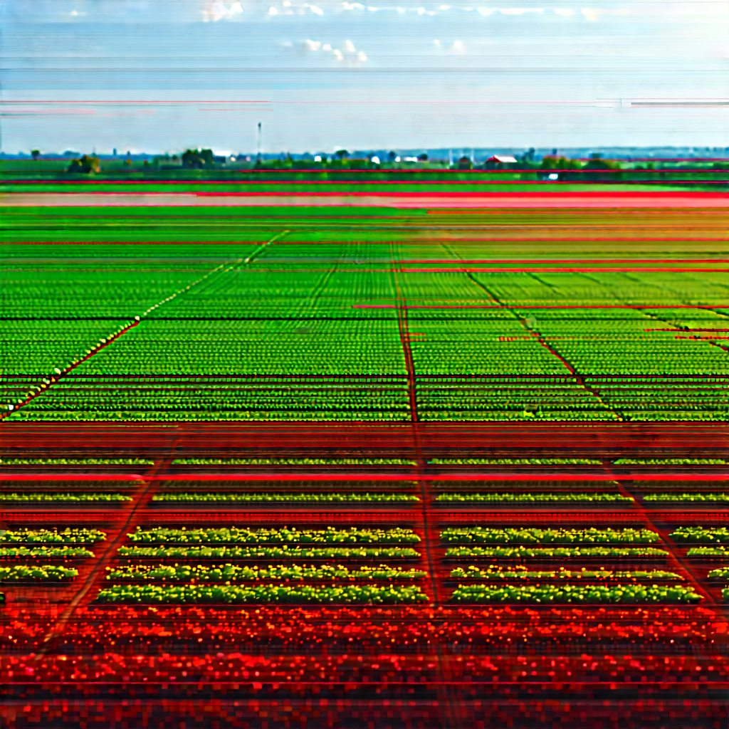 Agricultural Technology In Field Deployment With Colorful, Artistic