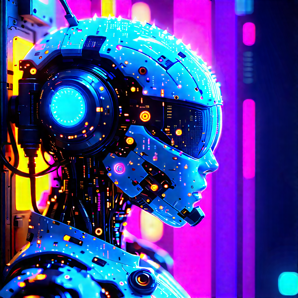 Digital Transformation Visualization With Futuristic Robot