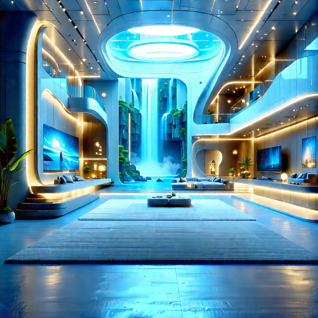 Futuristic Smart Home With Large, Modern,