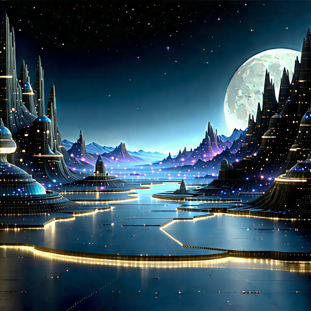 Futuristic (digital:1.45) workspace