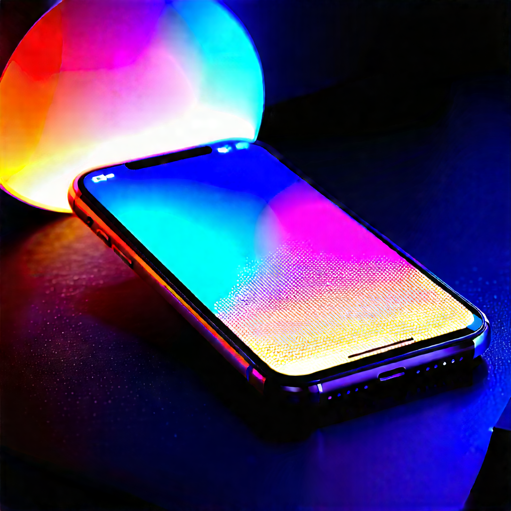 Smartphone With Glowing Screen With Cell Phone