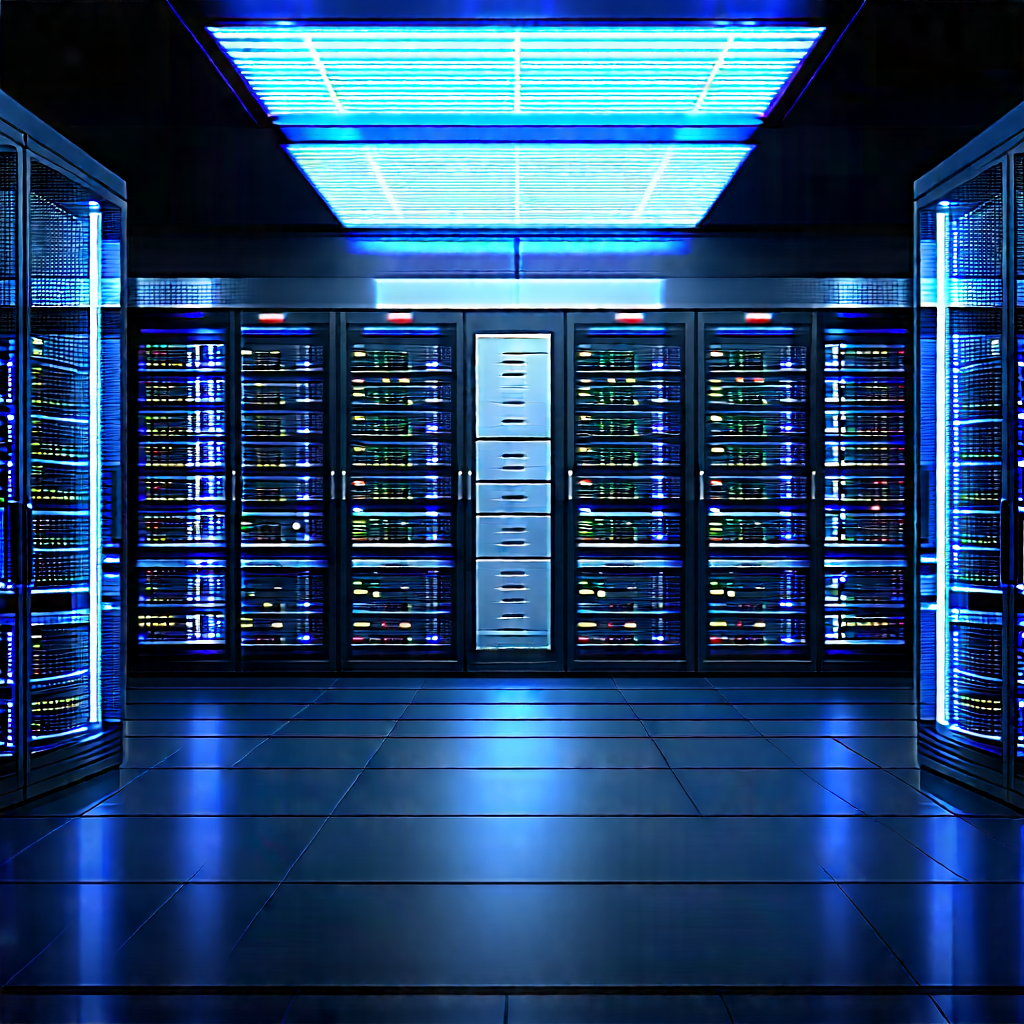 Futuristic Server Room With Image, There