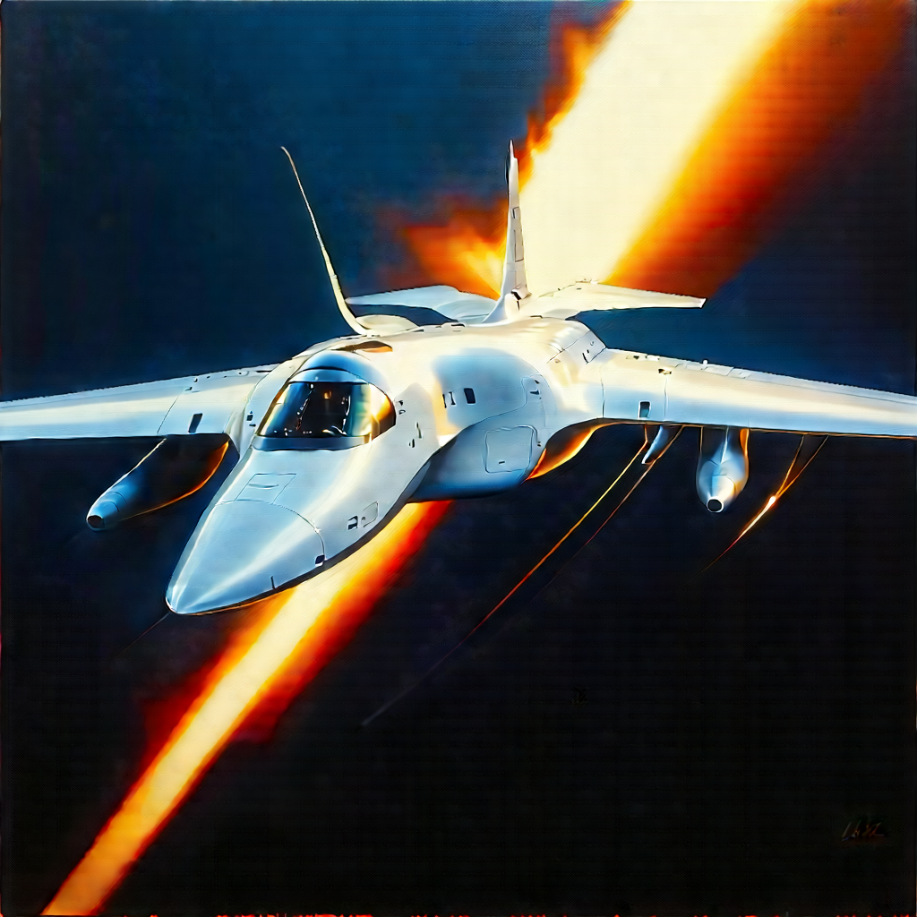 Aerospace Technology In Design Studio With Fighter Flying