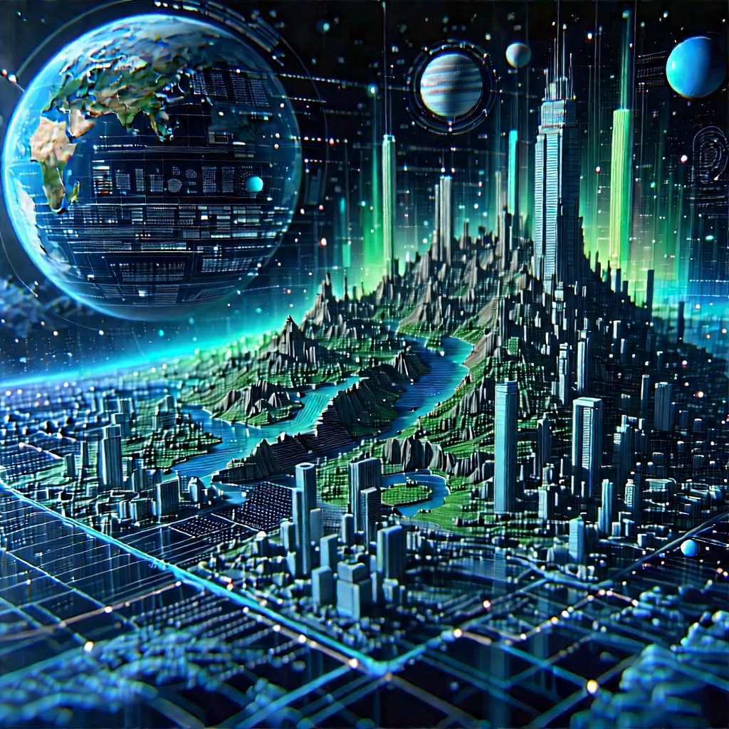 Big Data Visualization With Futuristic Image,