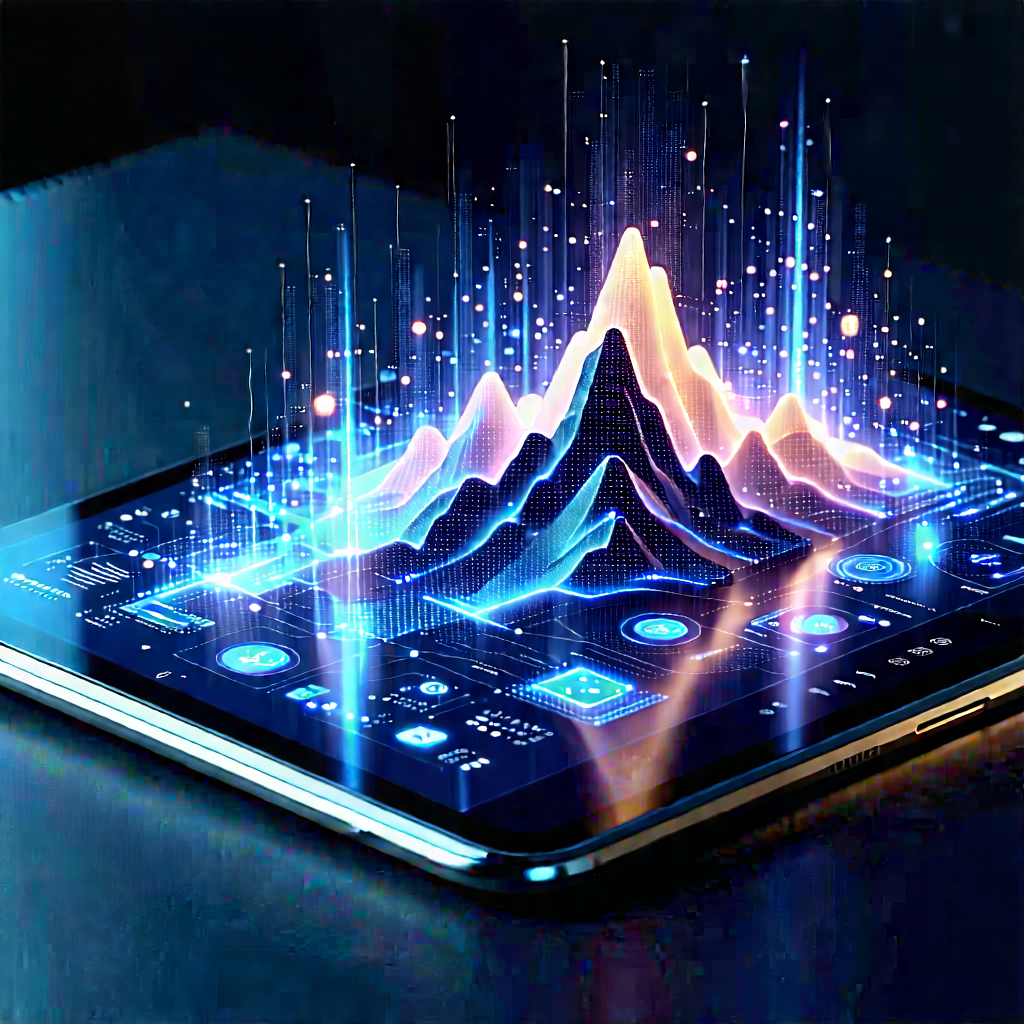 Tablet With Data Visualization With Cell Phone