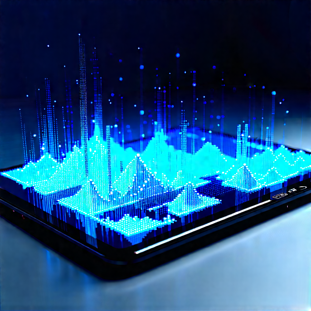 Tablet With Data Visualization With Cell Phone