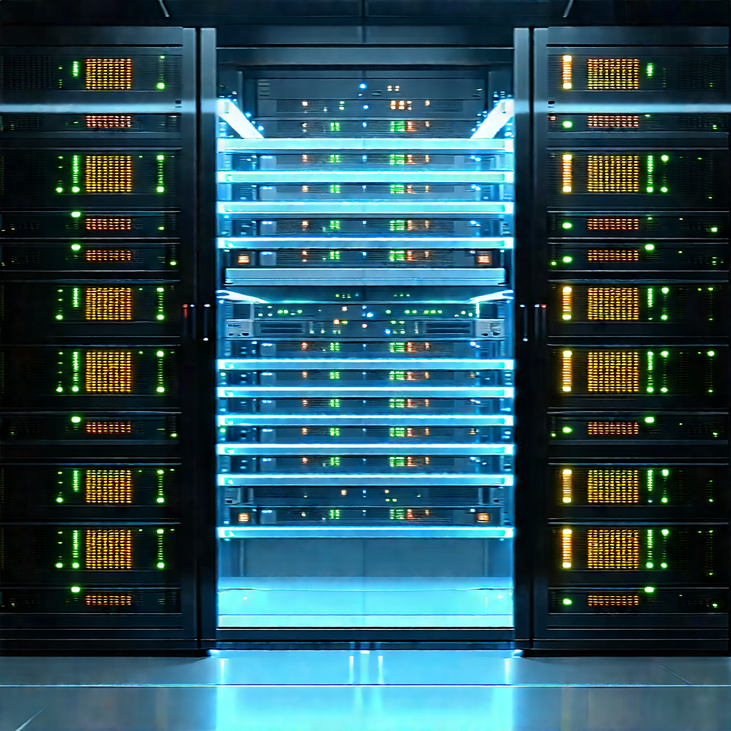 Server rack with digital particles