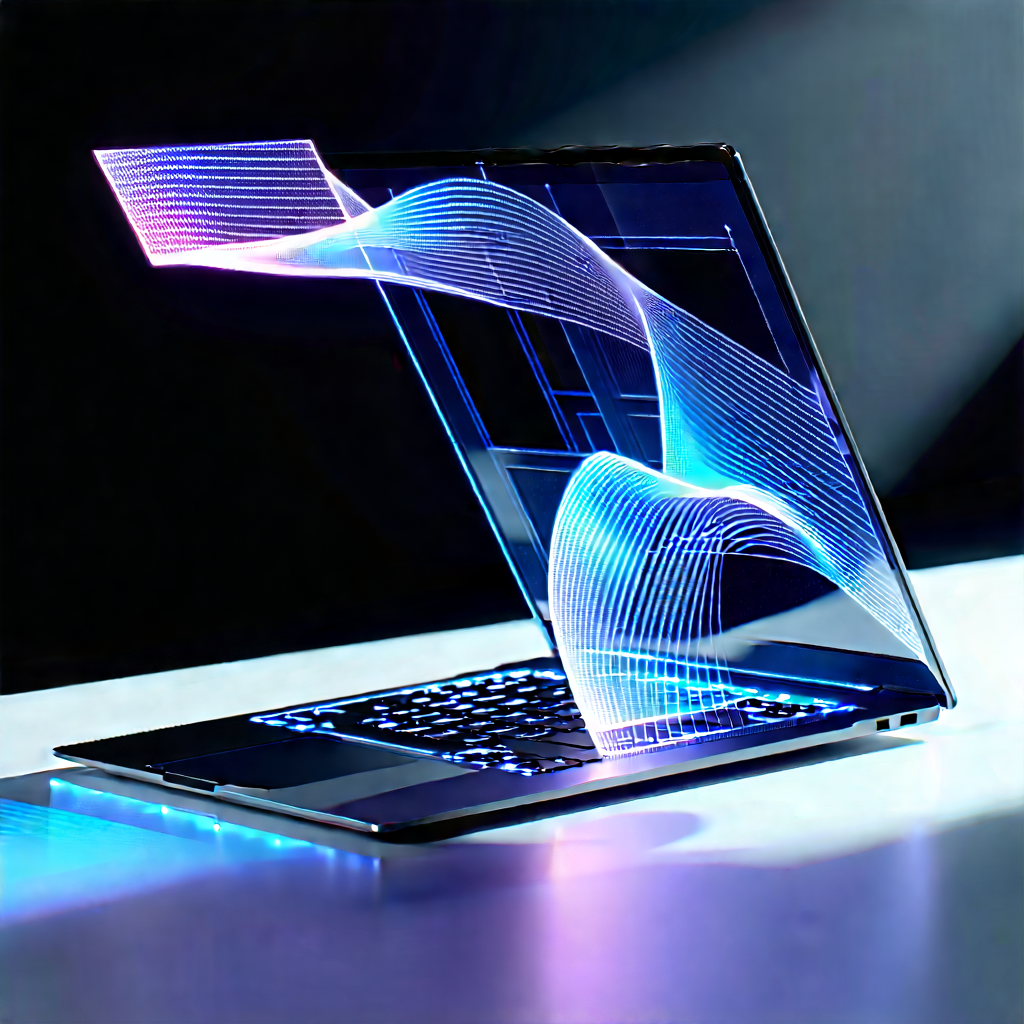 Laptop With Holographic Display With Laptop Computer