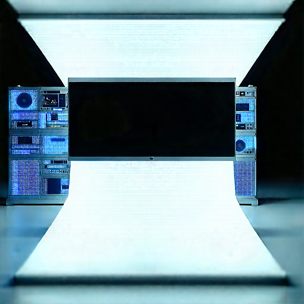 Entertainment Technology In Modern Laboratory With Large, White,