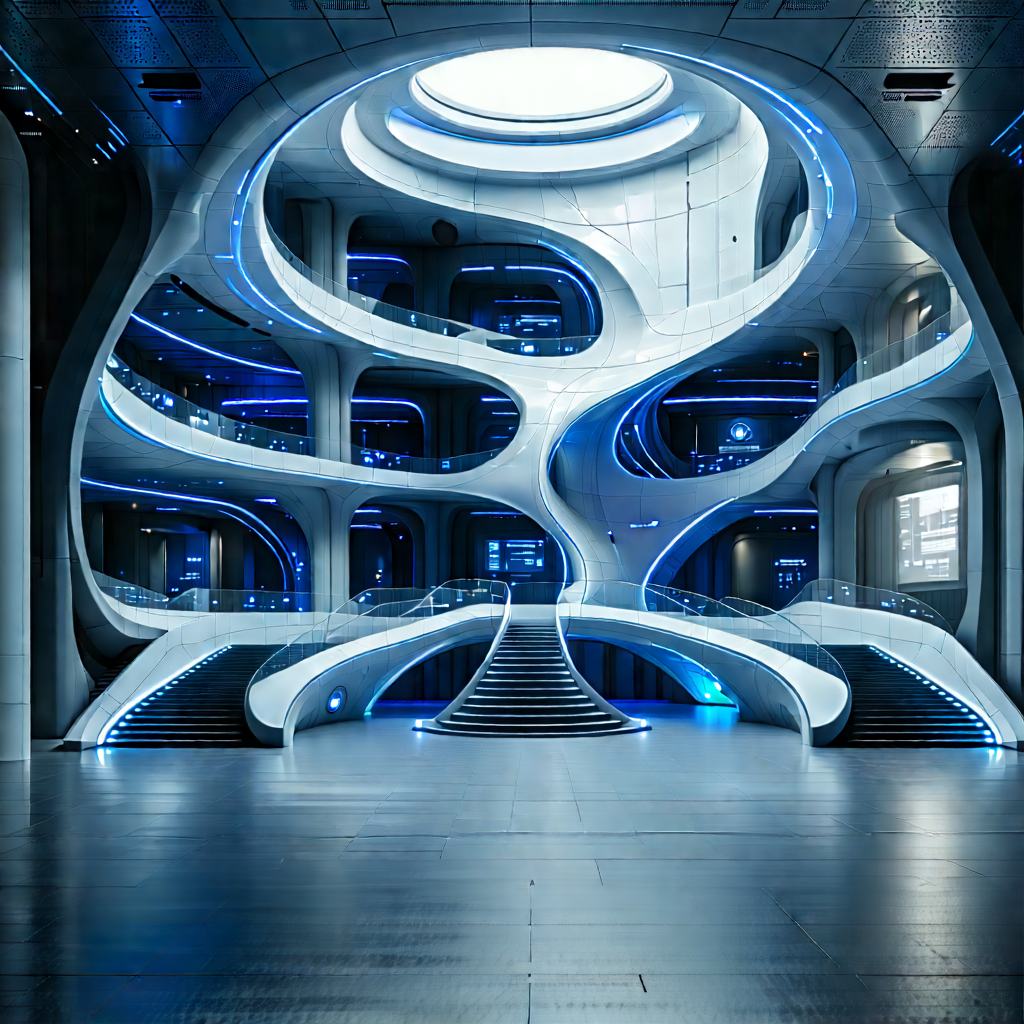 Futuristic Innovation Hub With Image, There