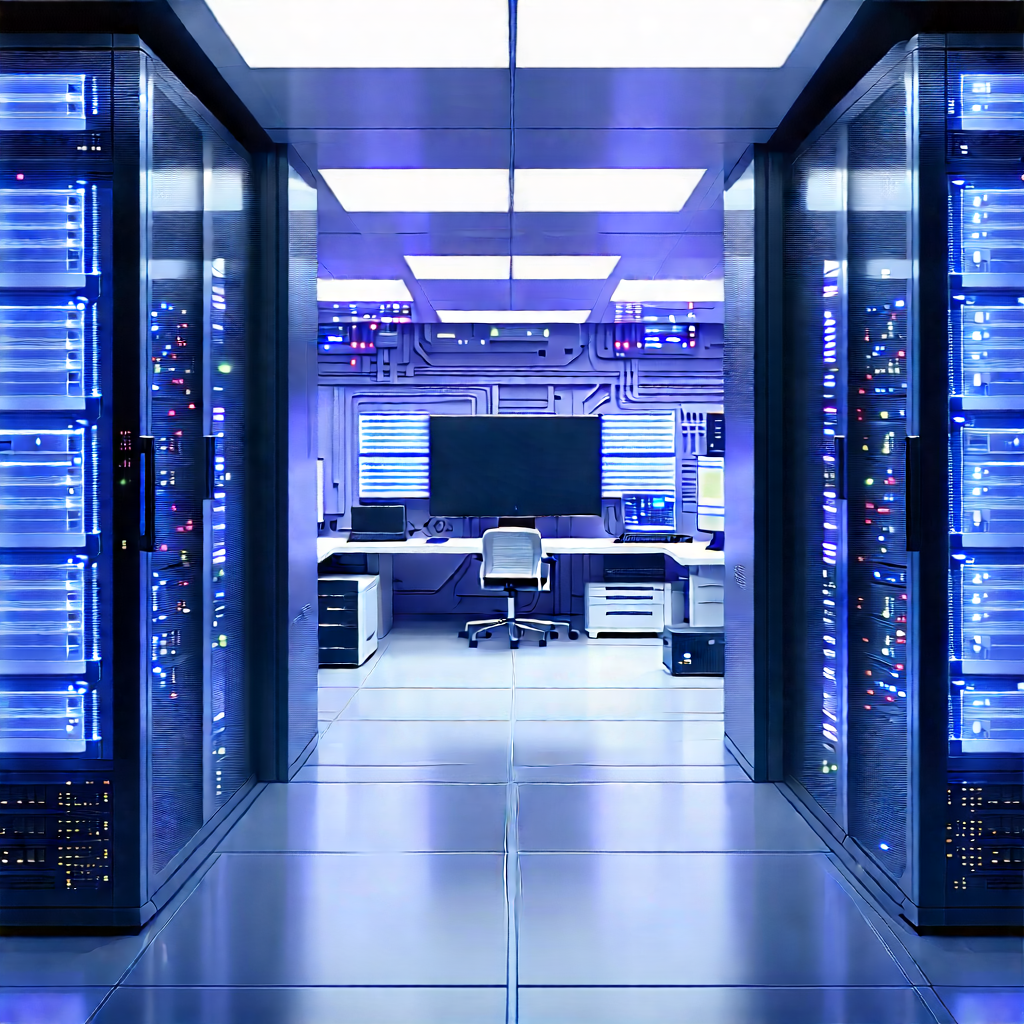 (futuristic:1.18) Server Room With Large Room