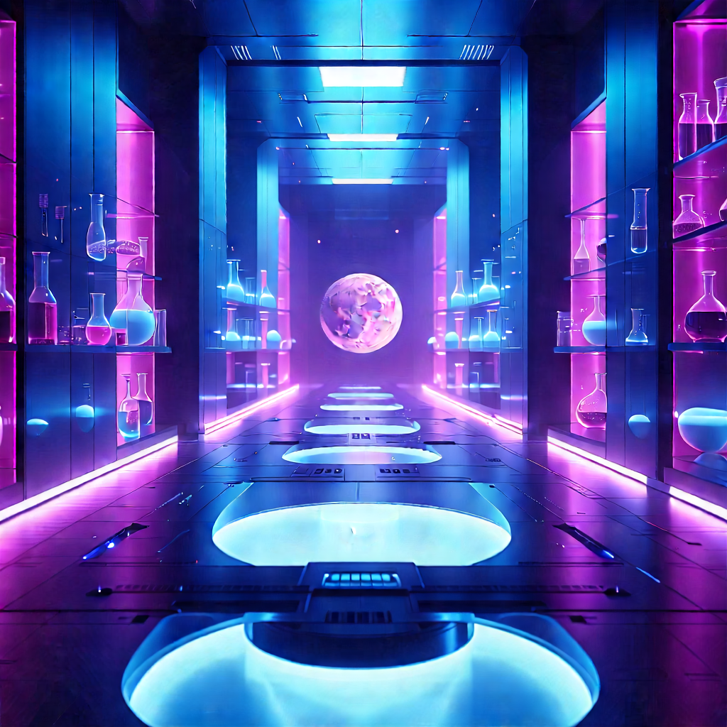 Futuristic Research Laboratory With Image