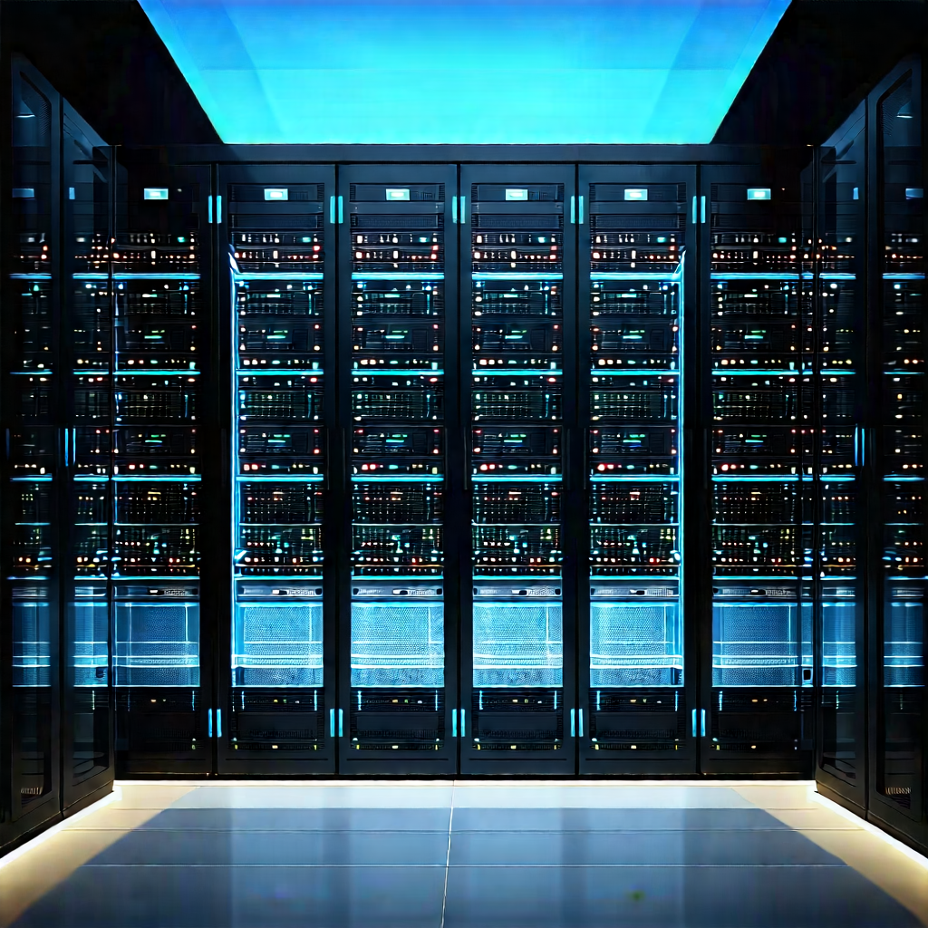 Server rack with holographic projection