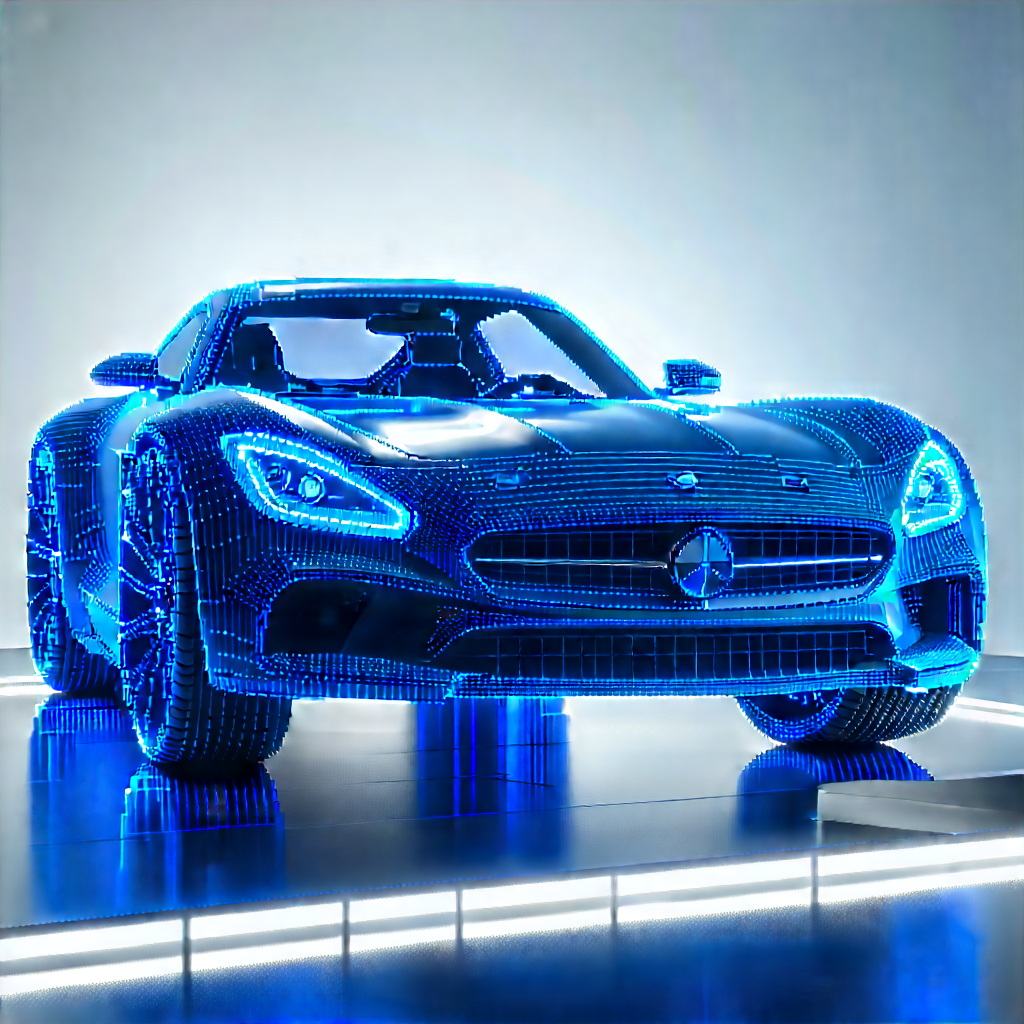 Automotive Technology In Research Center With Blue Sports