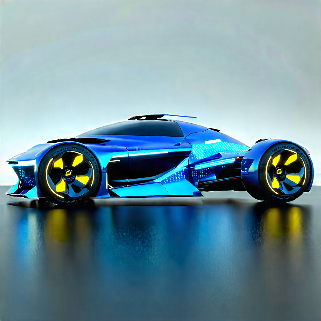 Innovative Electric Vehicle Design With Futuristic Blue