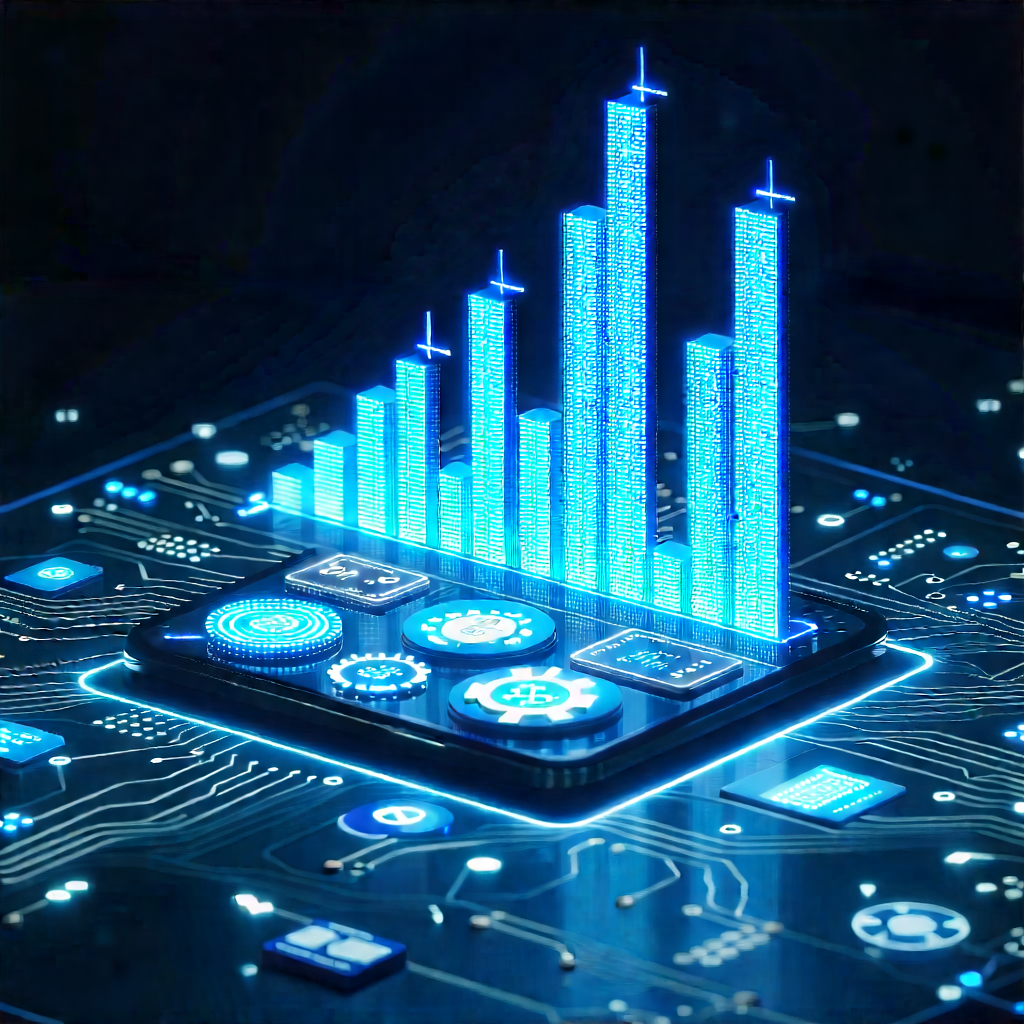 Financial Technology In Design Studio With Futuristic Display