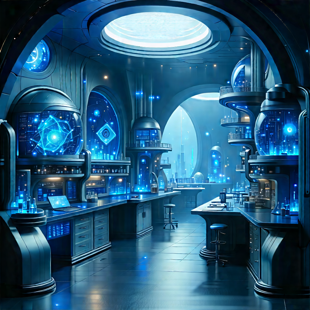 Futuristic Research Laboratory With Futuristic Scene,