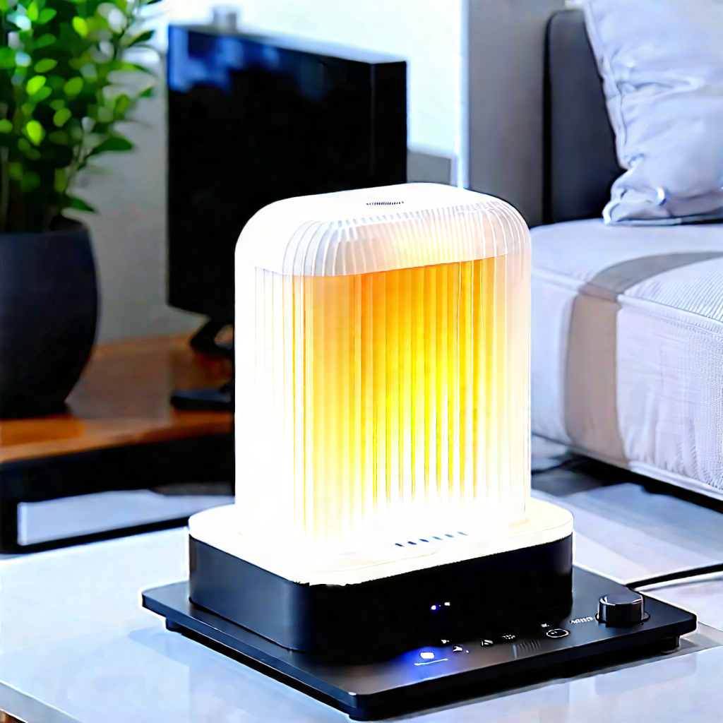 Smart home device with glowing screen