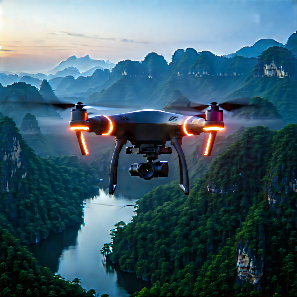 Drone With User Interface With Black Drone
