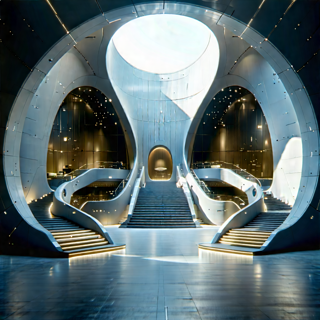 Futuristic Innovation Hub With Large, Modern