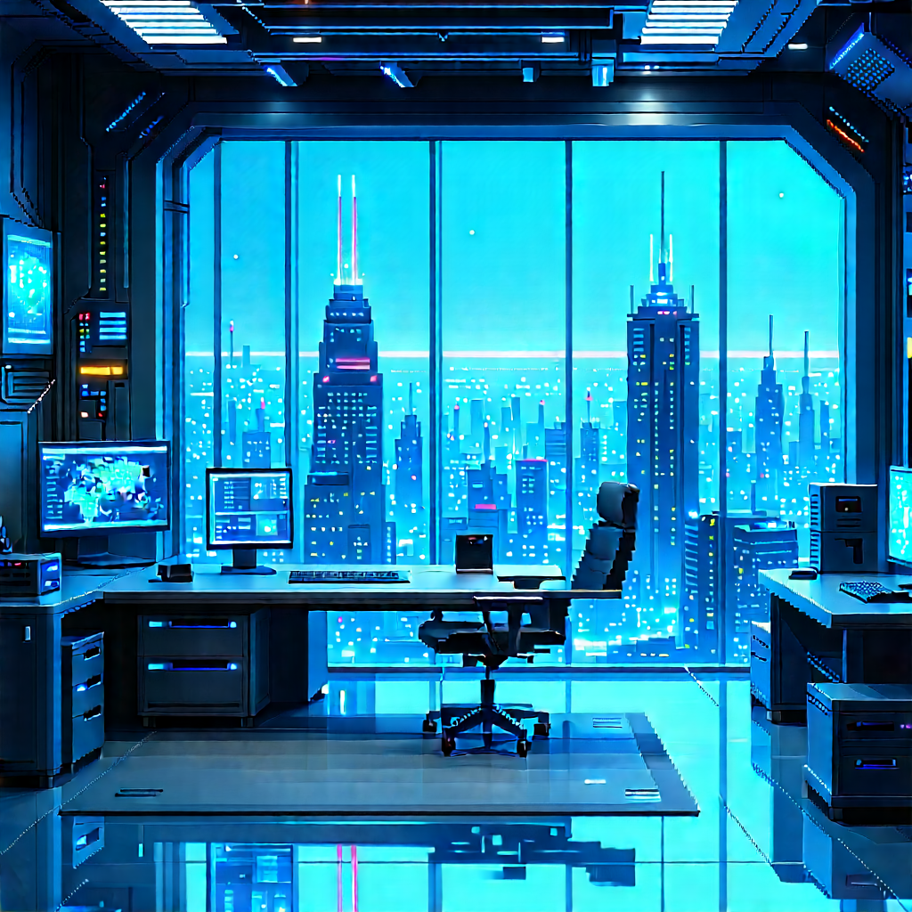 Futuristic Tech Startup Office With Image, There