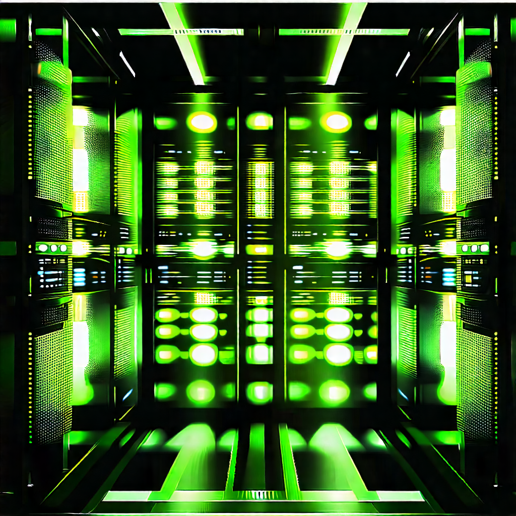 Server rack with data streams