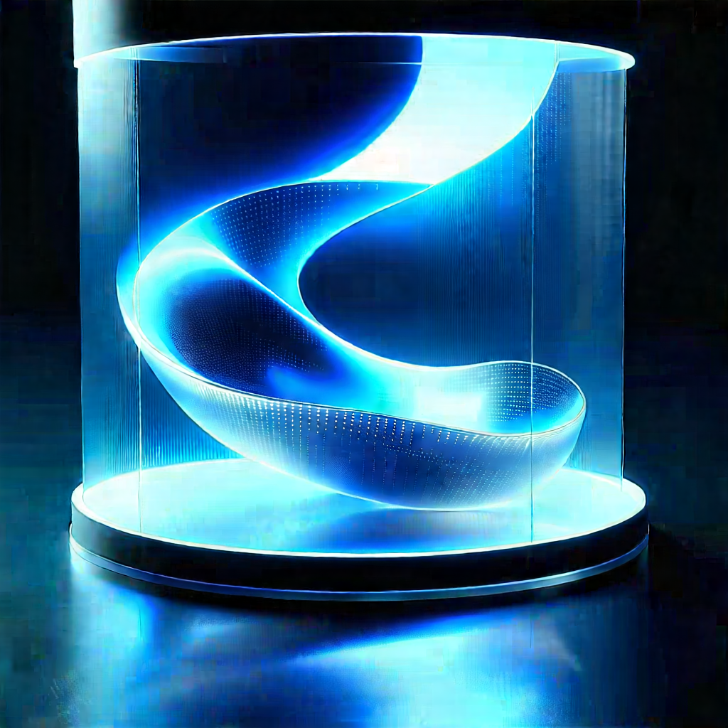 Futuristic Innovation Hub With Blue Spiral