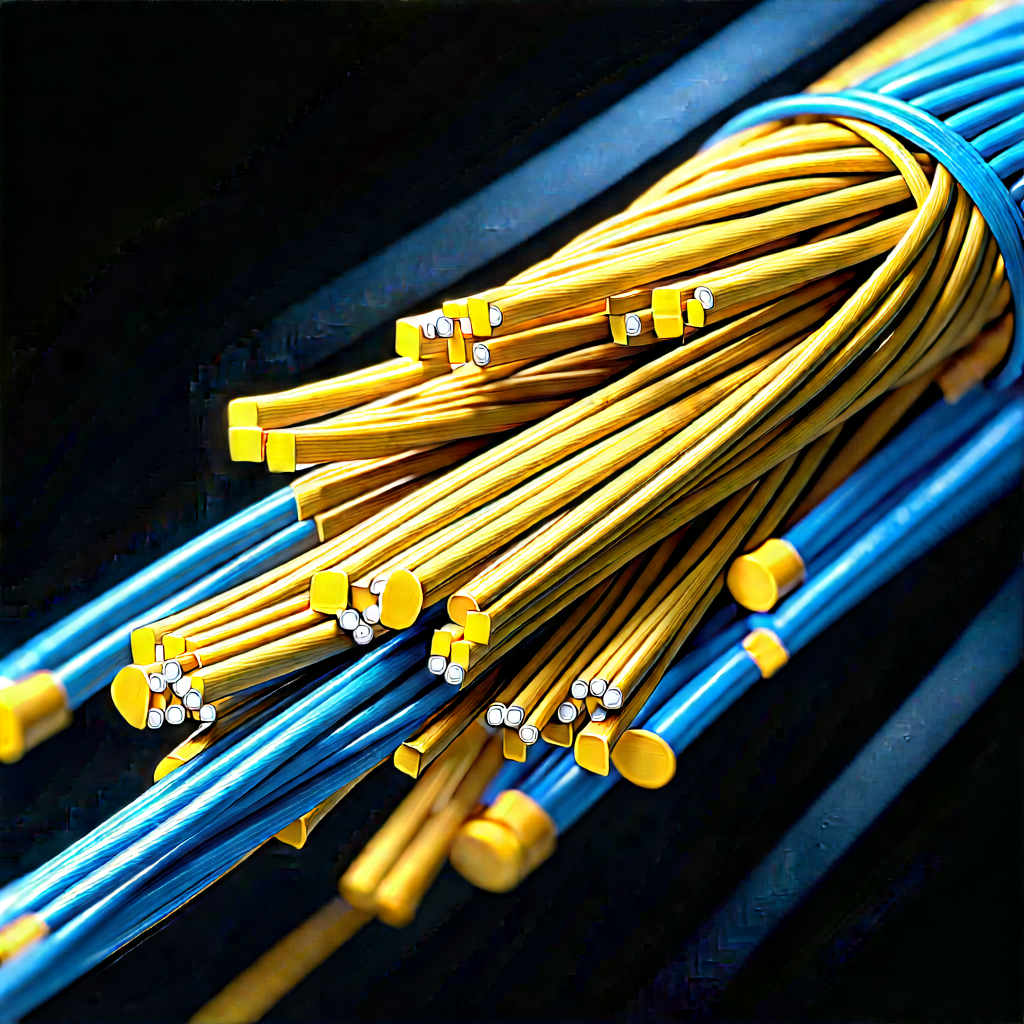 Close-up Of Fiber Optic Cables With Close-up Bunch