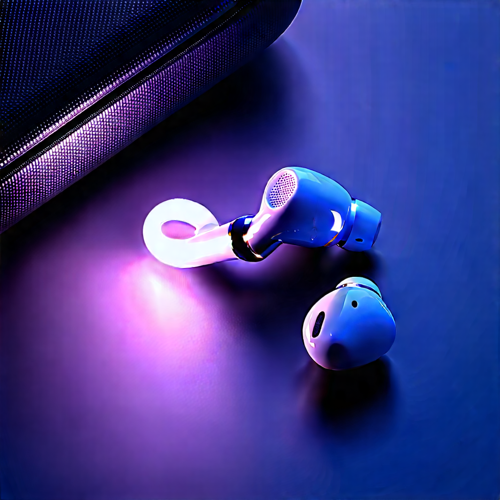 Wireless Earbuds With Glowing Screen With Pair Apple