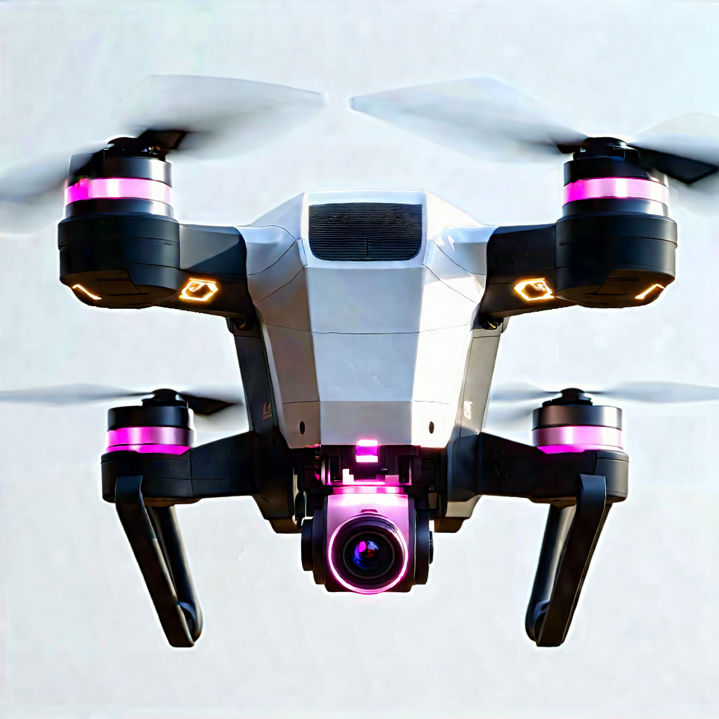 Drone With User Interface With White Drone