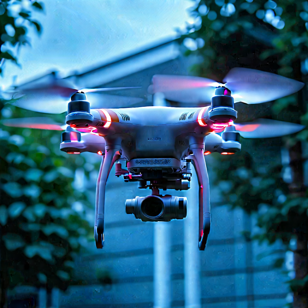 Drone With Streaming Content With White Drone