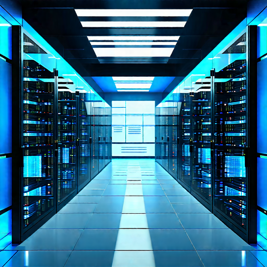 (futuristic:1.31) Server Room With Image, There