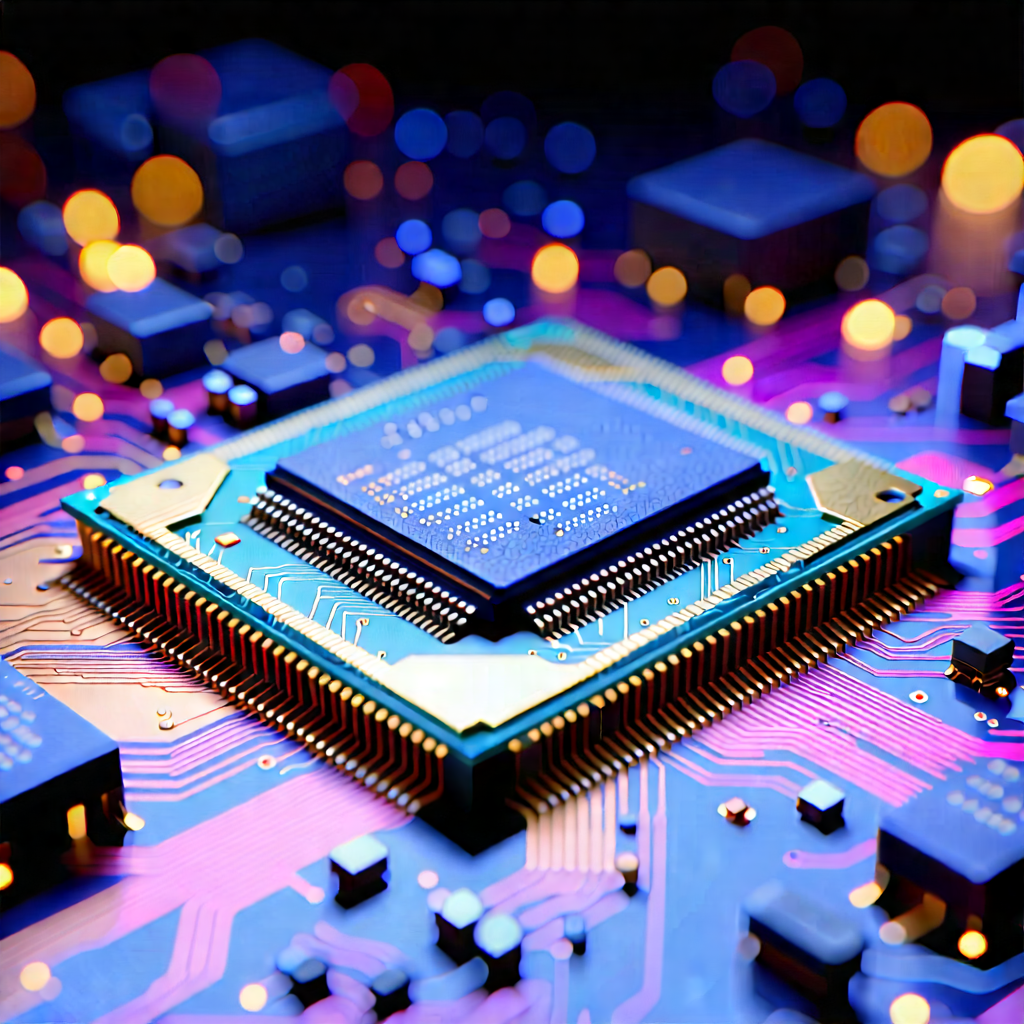 Close-up Of Microprocessor With Close-up Computer