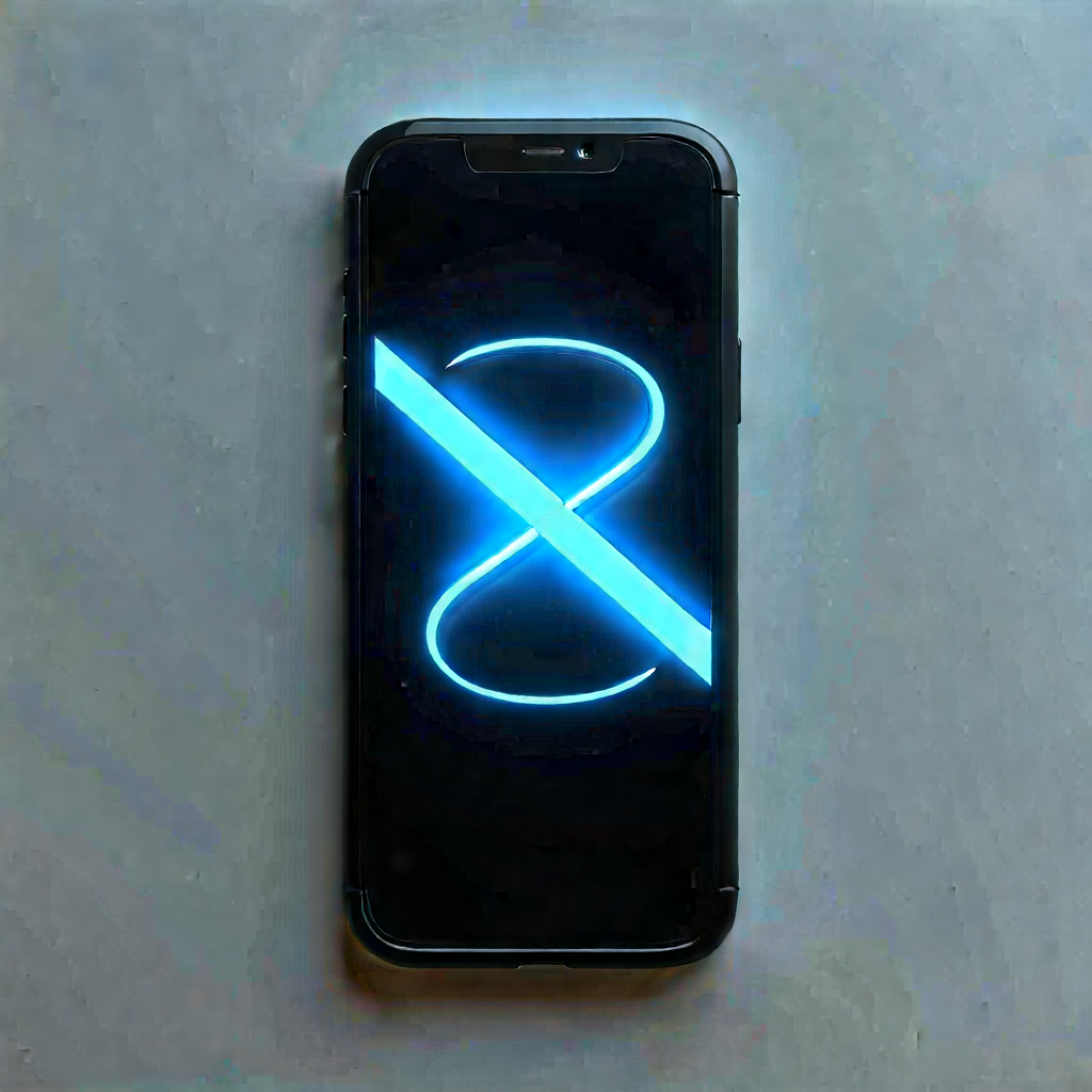 Smartphone With Glowing Screen With Cell Phone