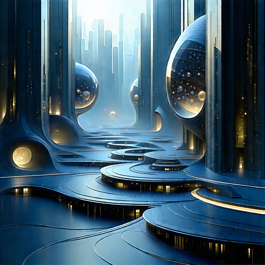 Futuristic Innovation Hub With Futuristic Scene,