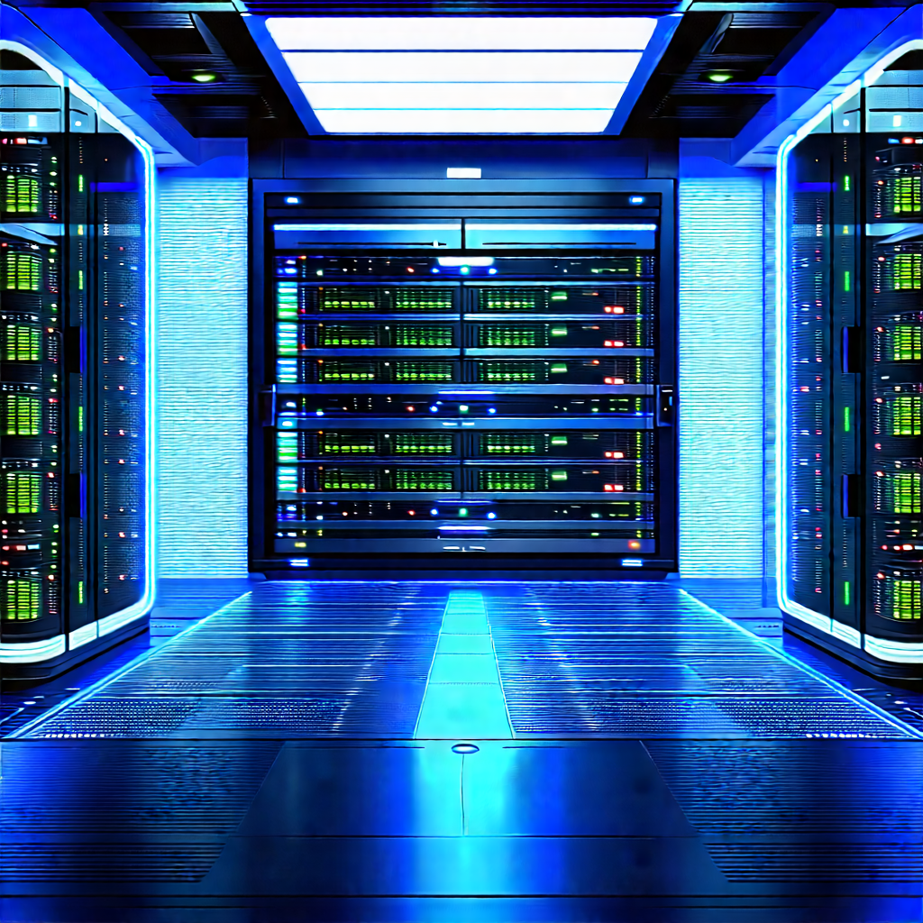 Futuristic Server Room With Image, There