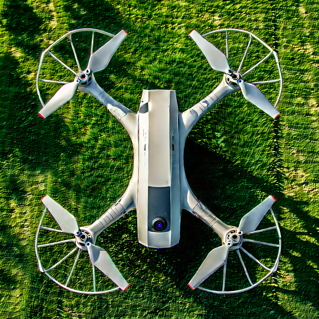 Drone With Digital Artwork With Small Drone