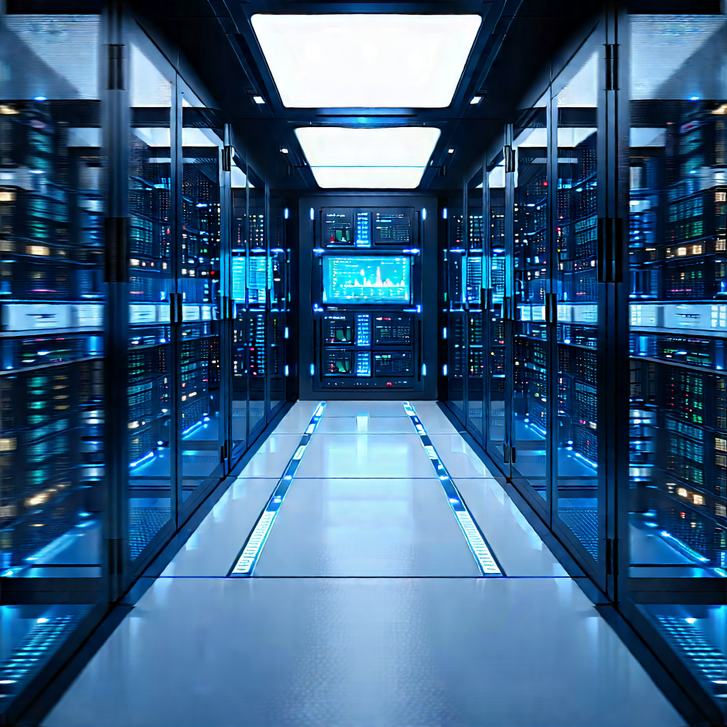 Futuristic Server Room With Image