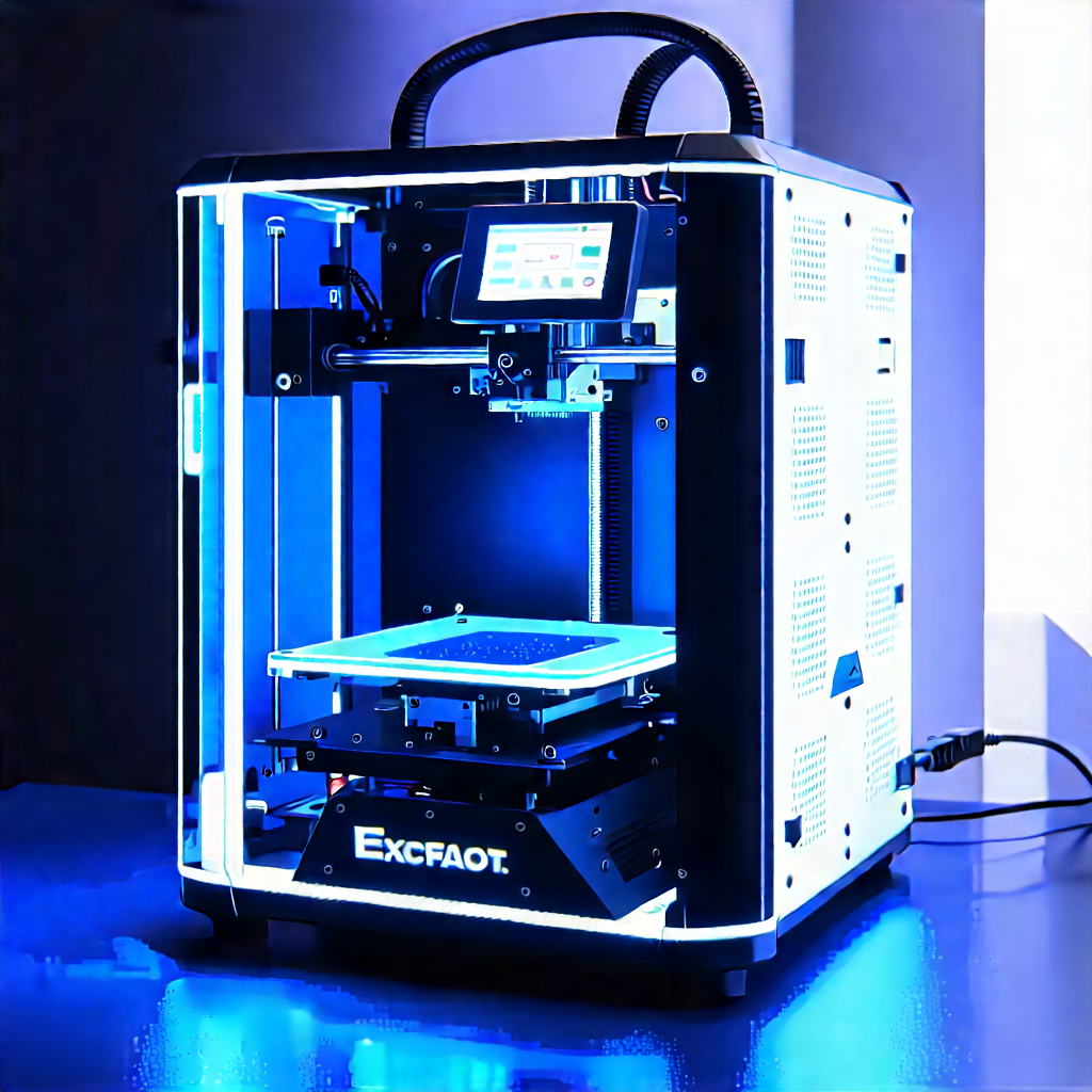 3d Printer With Neon Accents With Large, Blue