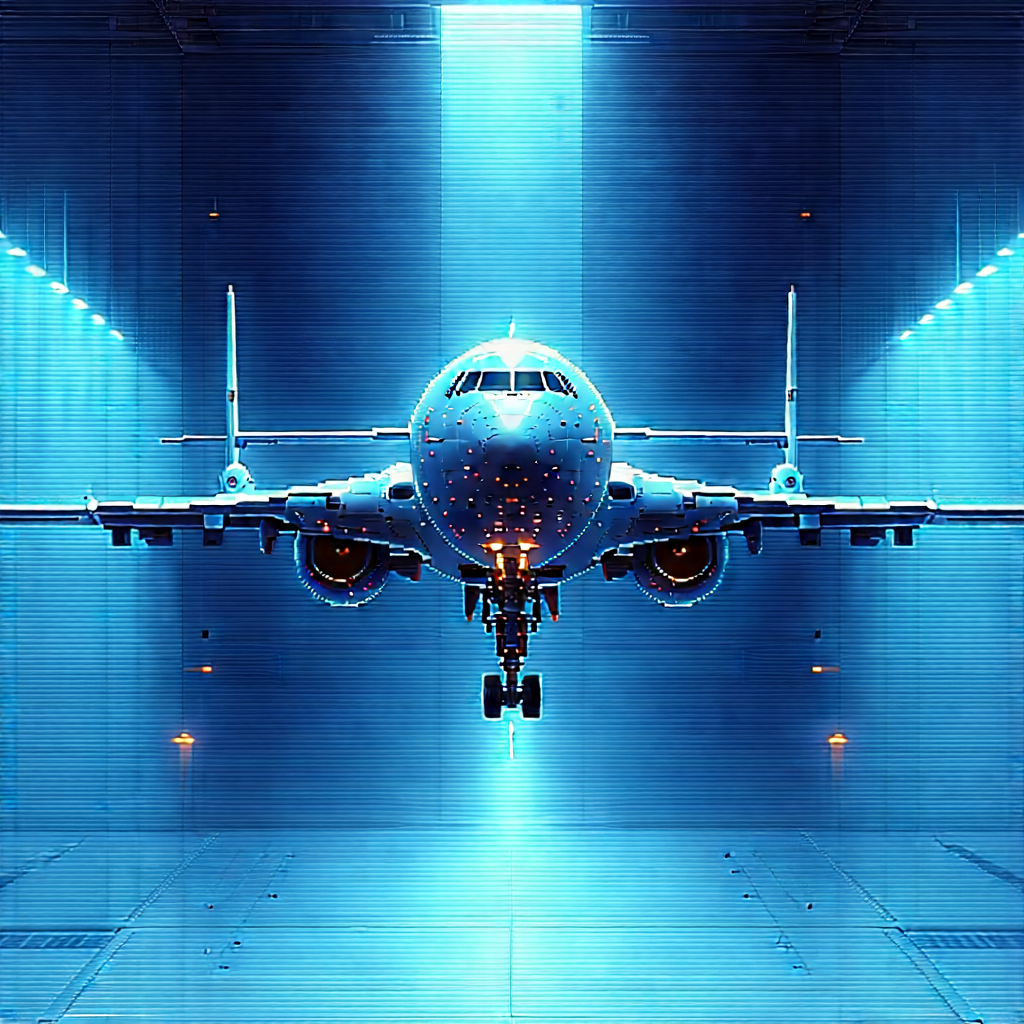 Aerospace Technology In Research Center With Large Blue