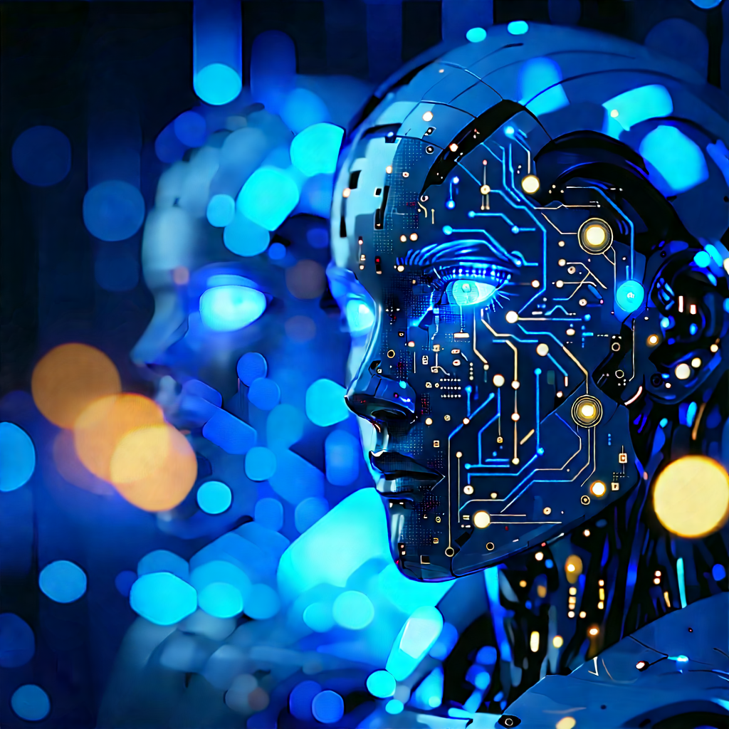 Artificial Intelligence Visualization With Futuristic Robot