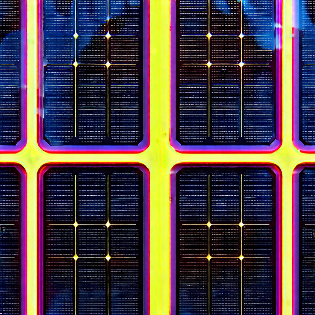 Solar panel with neon accents