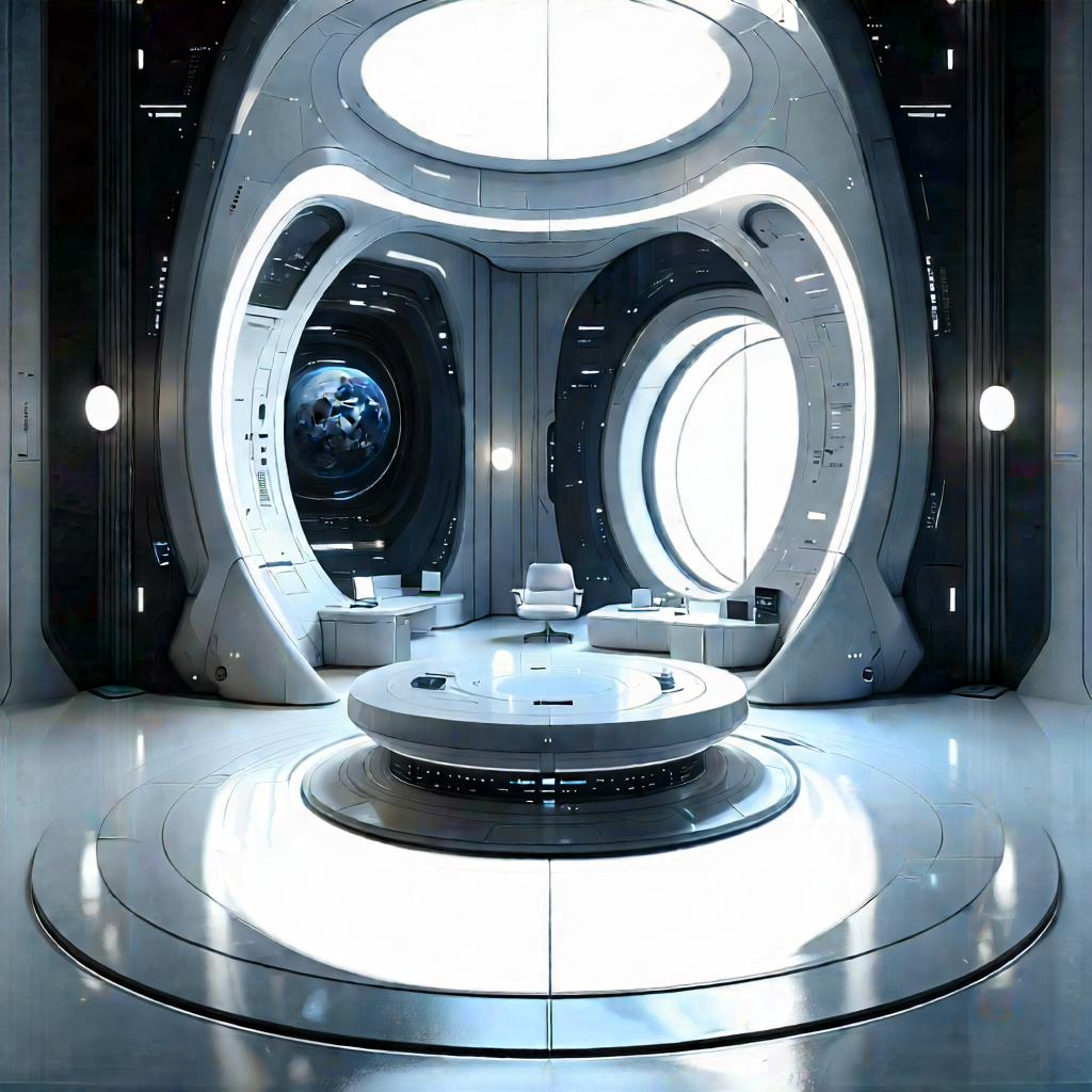 Futuristic tech startup office