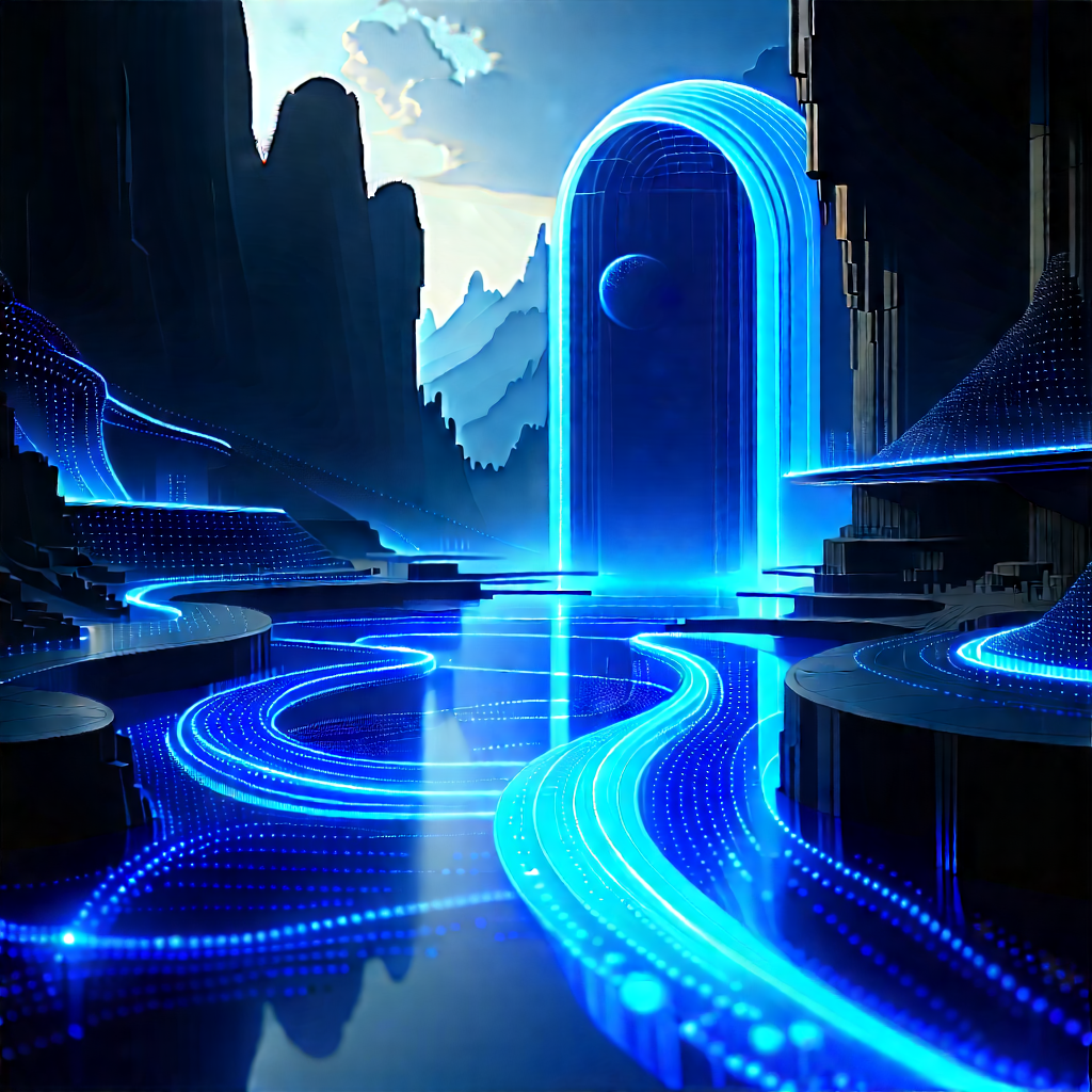 Futuristic Innovation Hub With Image, There