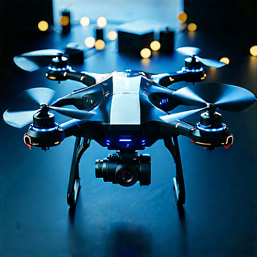 Drone With User Interface With Black Drone